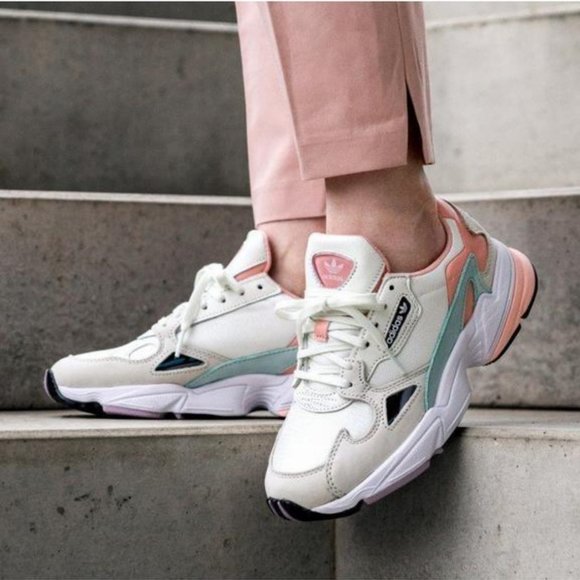 adidas falcon cloud white aero blue glow pink